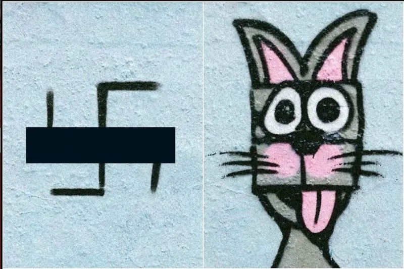 Street art: Οι γκραφιτάδες στο Βερολίνο μετατρέπουν τις σβάστικες σε παιδικές ζωγραφιές!