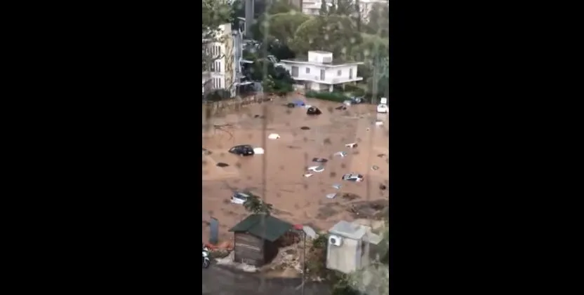 Πλημμύρα Μαρούσι: Σοβαρά προβλήματα στην περιοχή από ισχυρές καταιγίδες (video)