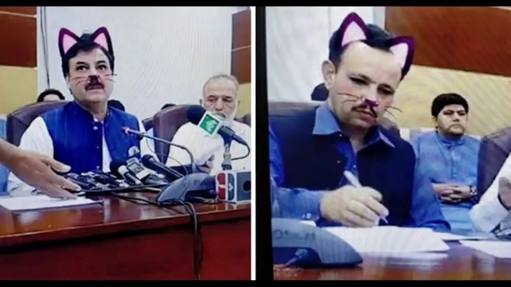 Ο Πακιστανός Υπουργός, Shaukat Yousafzai, γίνεται viral σε συνέντευξη τύπου με τα υπέροχα αυτάκια γάτας!