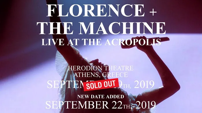 Florence & The Machine: ΝΕΑ ΗΜΕΡΟΜΗΝΙΑ Δευτέρα 22 Σεπτεμβρίου 2019 @ Ωδείο Ηρώδου Αττικού