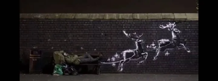 Banksy: Αυτό είναι το νέο χριστουγεννιάτικο graffiti του καλλιτέχνη!