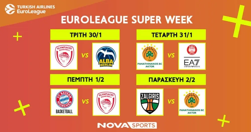 Novasports: Αυτή η σεζόν δεν χάνεται στην EuroLeague με «διαβολοβδομάδα»…Νο7